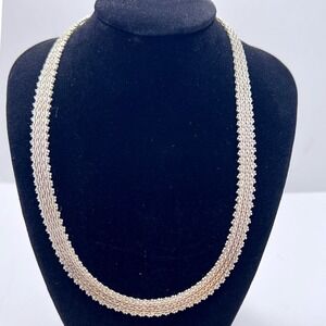Milor Italy .925 Sterling Silver Riccio Necklace 17" Vintage Box Clasp